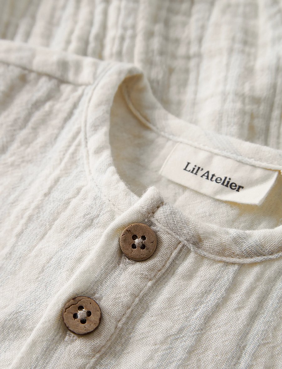 Lil'Atelier - NBMHAGI SS LOOSE SHIRT BODY LIL - À manches courtes - coconut milk - 2