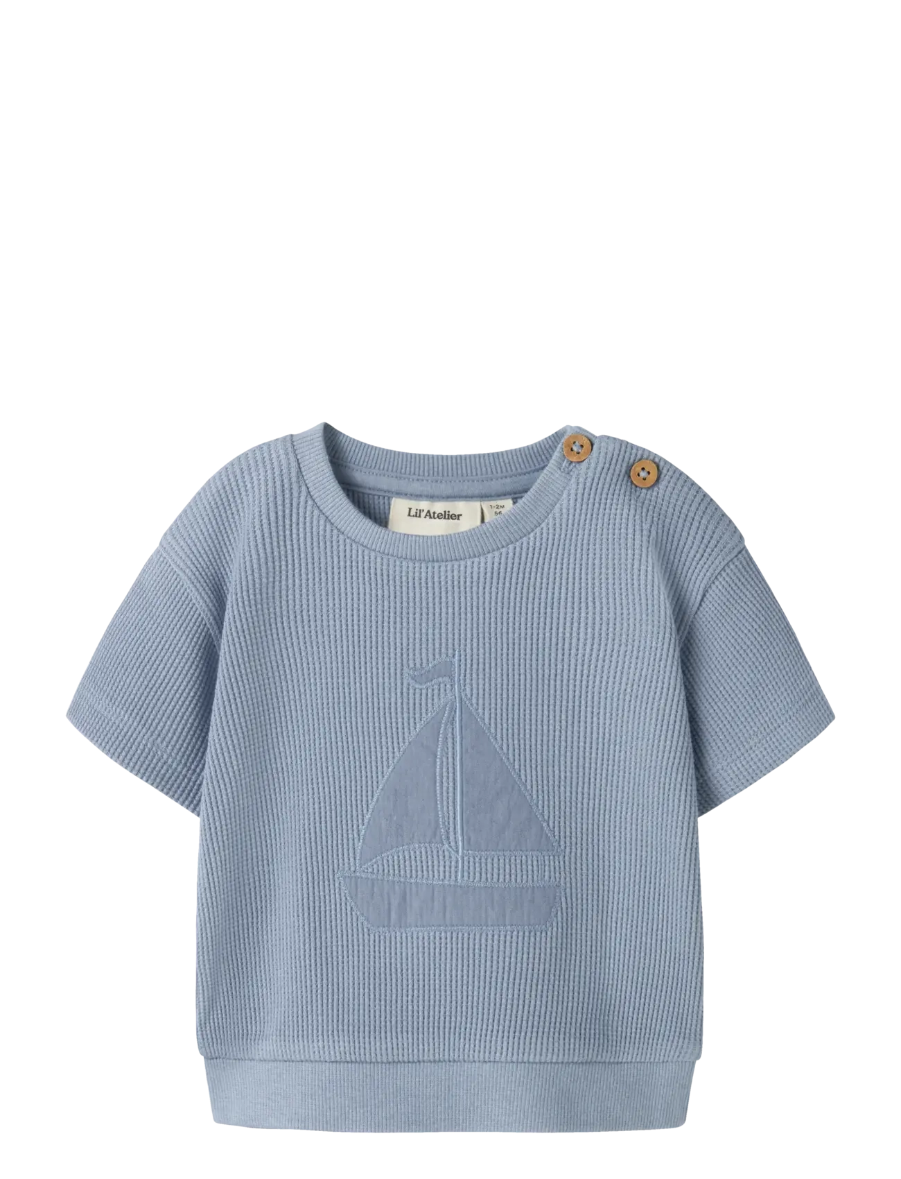 Lil'Atelier NBMHARUN SS LOOSE SWEAT LIL - Babyprodukte - DUSTY BLUE / blue