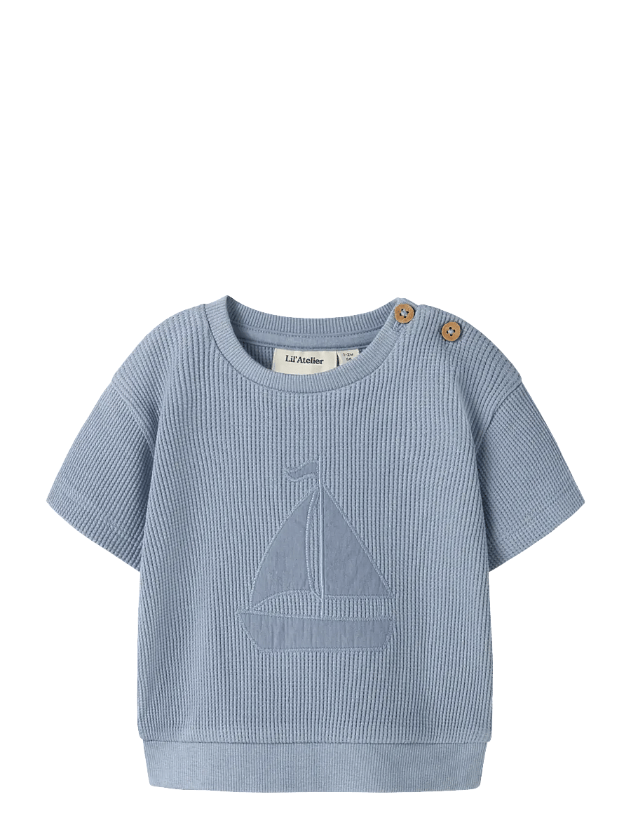 Lil'Atelier - NBMHARUN SS LOOSE SWEAT LIL - sweatshirts - dusty blue - 0