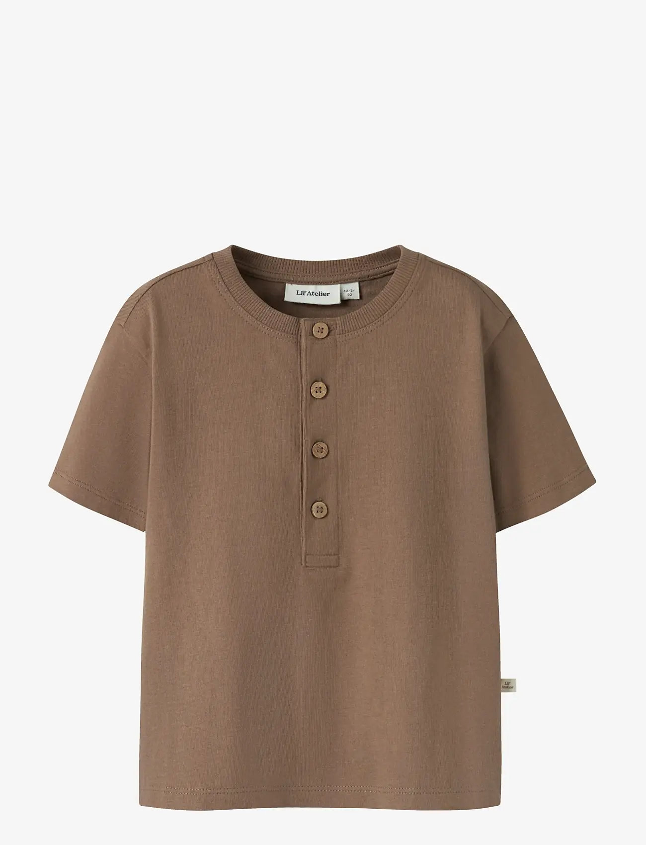 Lil'Atelier - NMMDOLAN LEN SS LOOSE TOP LIL - kortærmede t-shirts - coca mocha - 0