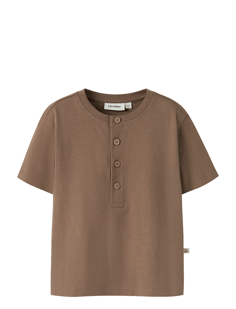 Lil'Atelier - NMMDOLAN LEN SS LOOSE TOP LIL - kortærmede t-shirts - coca mocha - 0