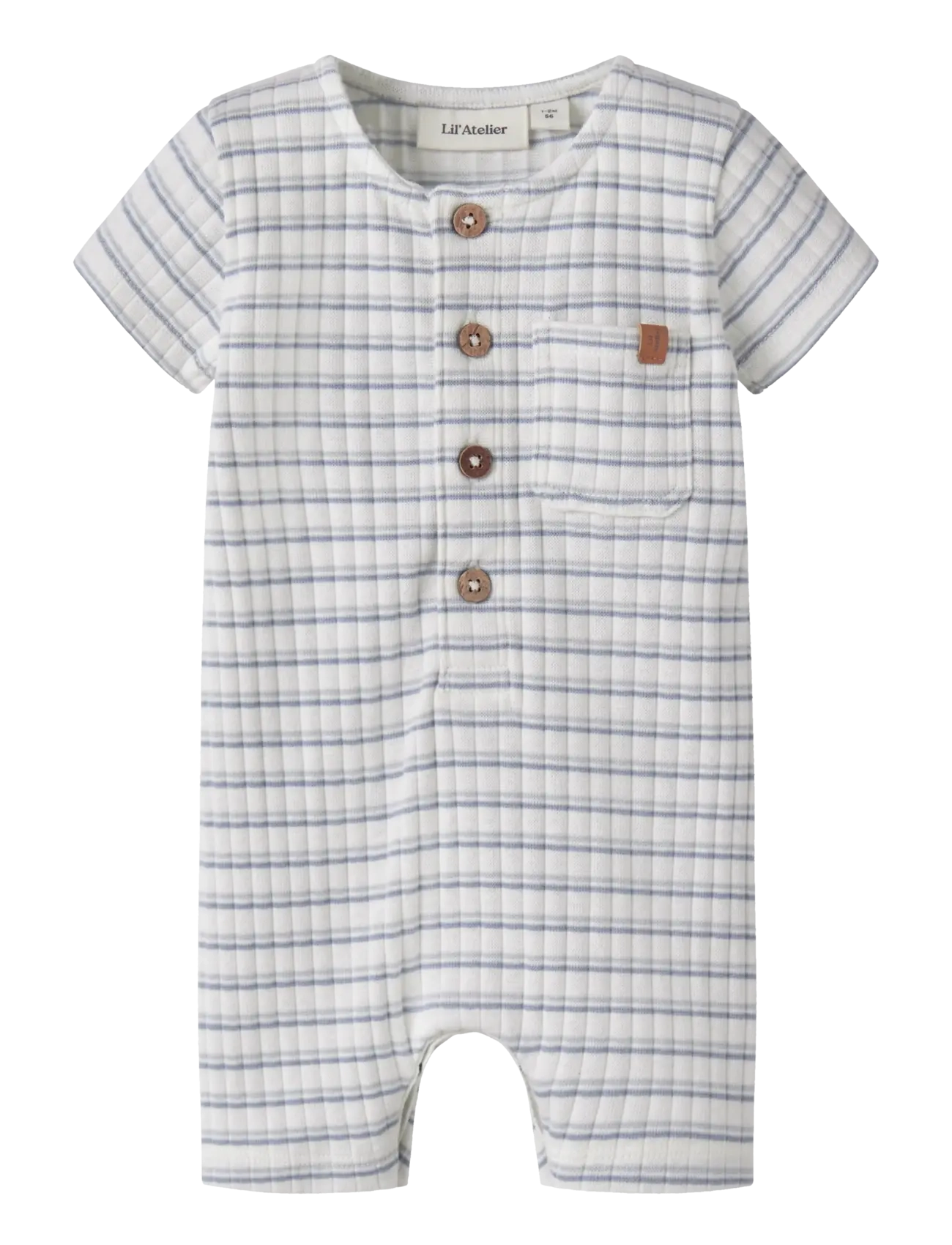 Lil'Atelier NBMHALDUR SS LOOSE SHORT SUIT LIL - Underdele - COCONUT MILK / blue