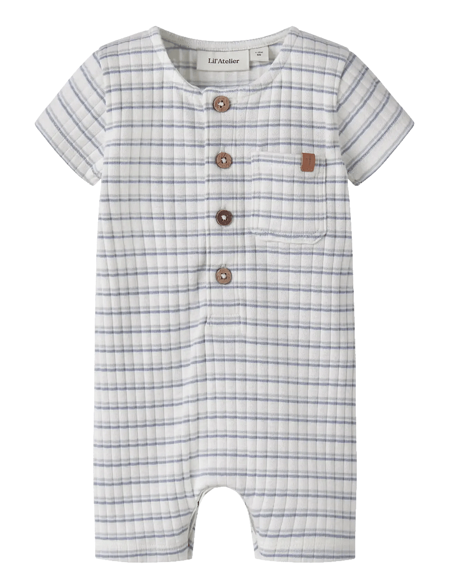 Lil'Atelier - NBMHALDUR SS LOOSE SHORT SUIT LIL - samfestingar - coconut milk - 0