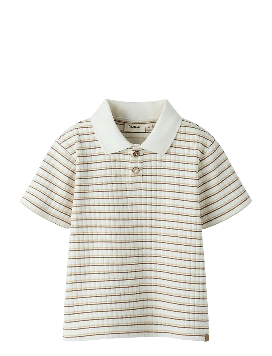 Lil'Atelier - NMMHALDUR SS LOOSE POLO LIL - stutterma polo - coconut milk - 0