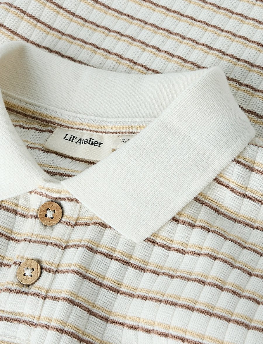 Lil'Atelier - NMMHALDUR SS LOOSE POLO LIL - stutterma polo - coconut milk - 2