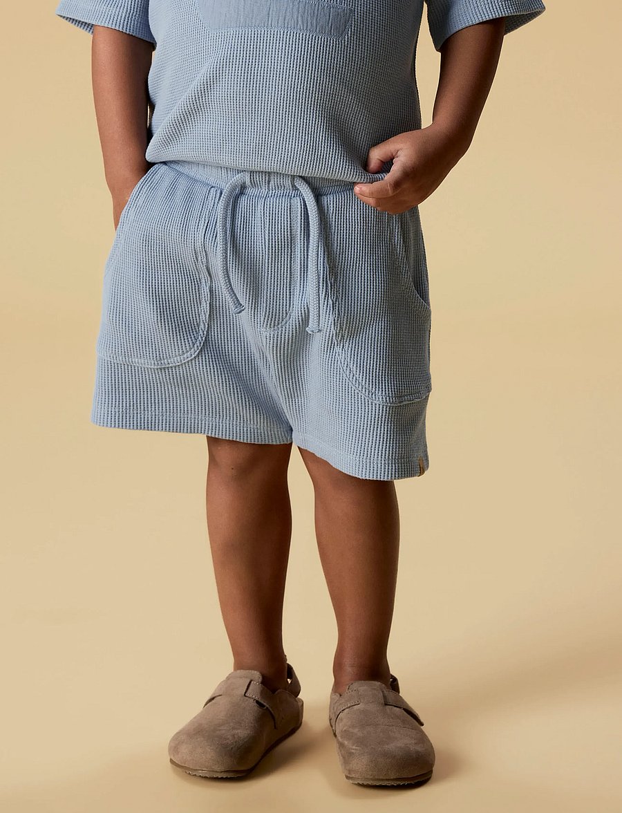 Lil'Atelier - NMMHARUN LOOSE SWEAT SHORTS LIL - mjúkar stuttbuxur - dusty blue - 3