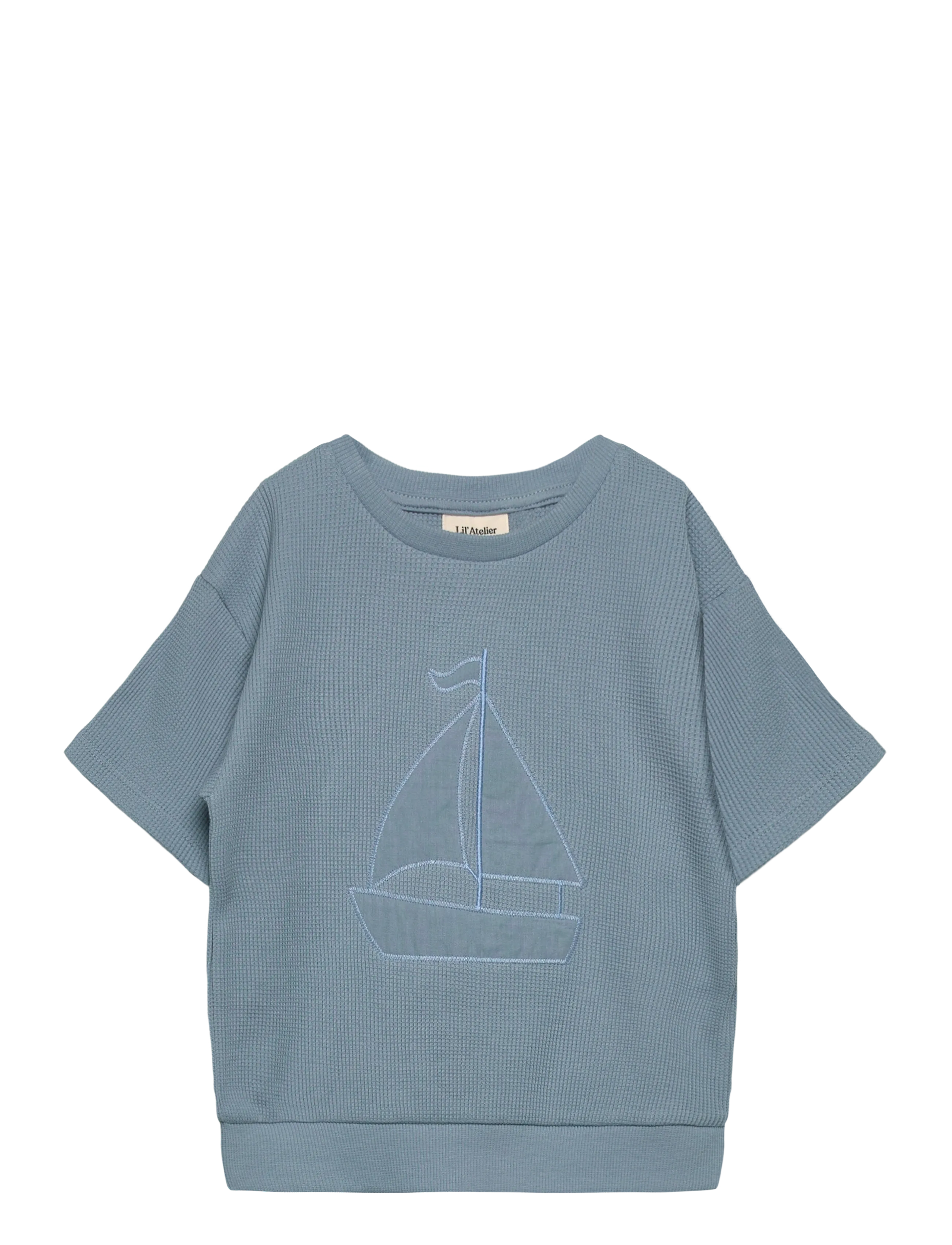 Lil'Atelier - NMMHARUN SS LOOSE SWEAT LIL - sweatshirts & hættetrøjer - dusty blue - 1