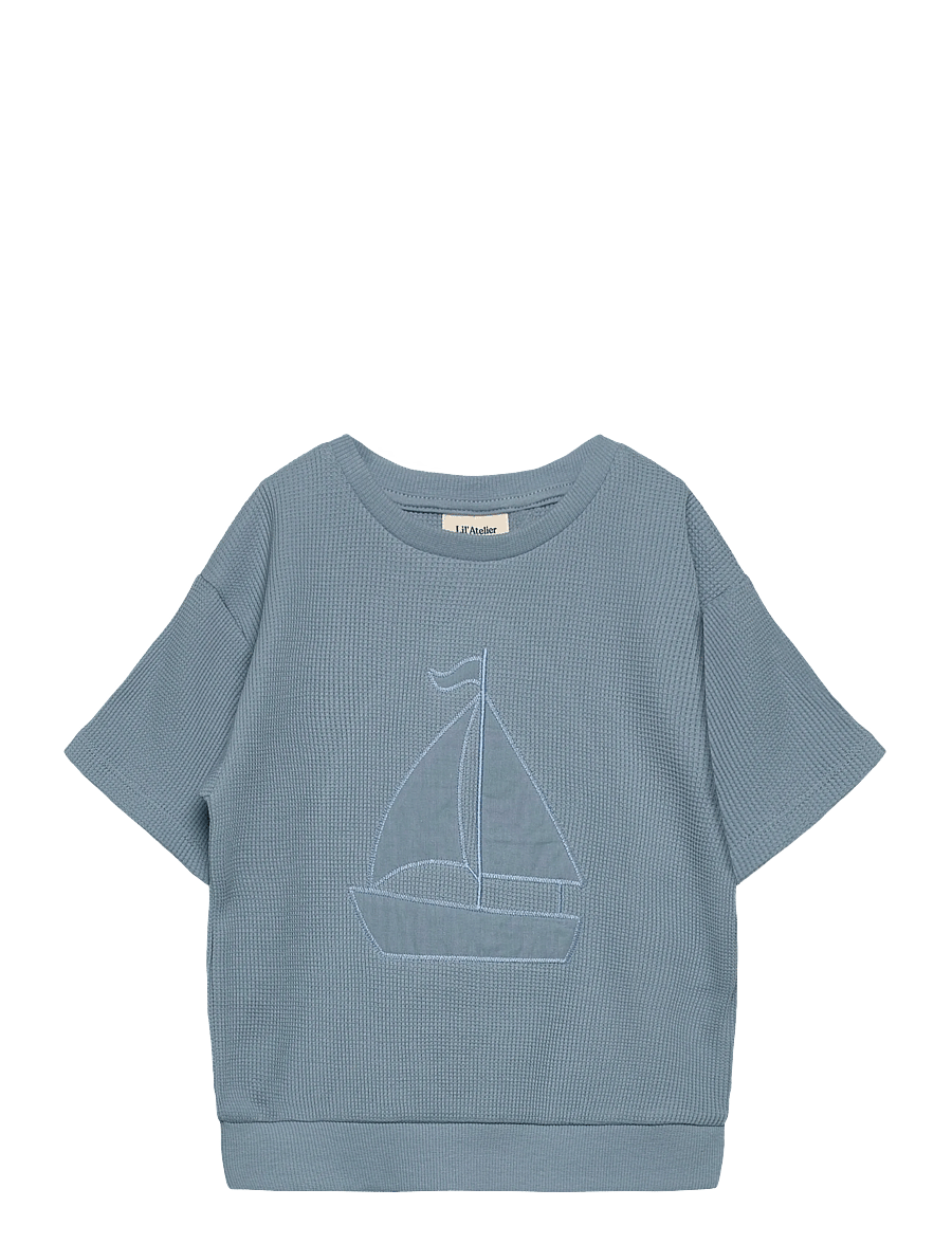 Lil'Atelier - NMMHARUN SS LOOSE SWEAT LIL - sweatshirts - dusty blue - 1