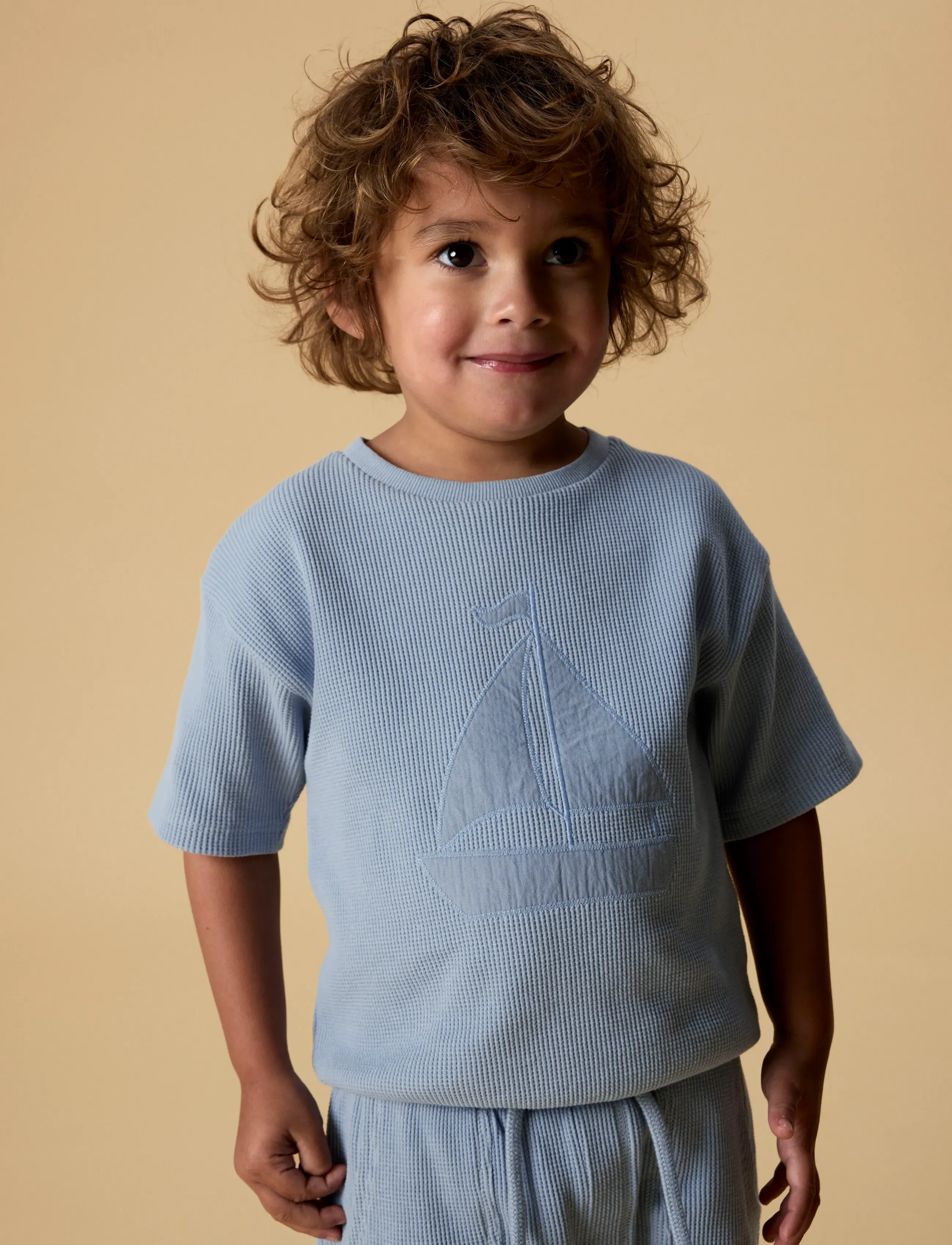 Lil'Atelier NMMHARUN SS LOOSE SWEAT LIL - Oberteile - DUSTY BLUE / blue
