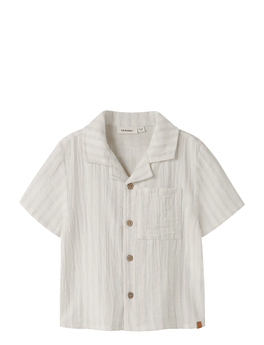 Lil'Atelier - NMMHAGI SS LOOSE SHIRT LIL - krekli ar īsām piedurknēm - coconut milk - 0