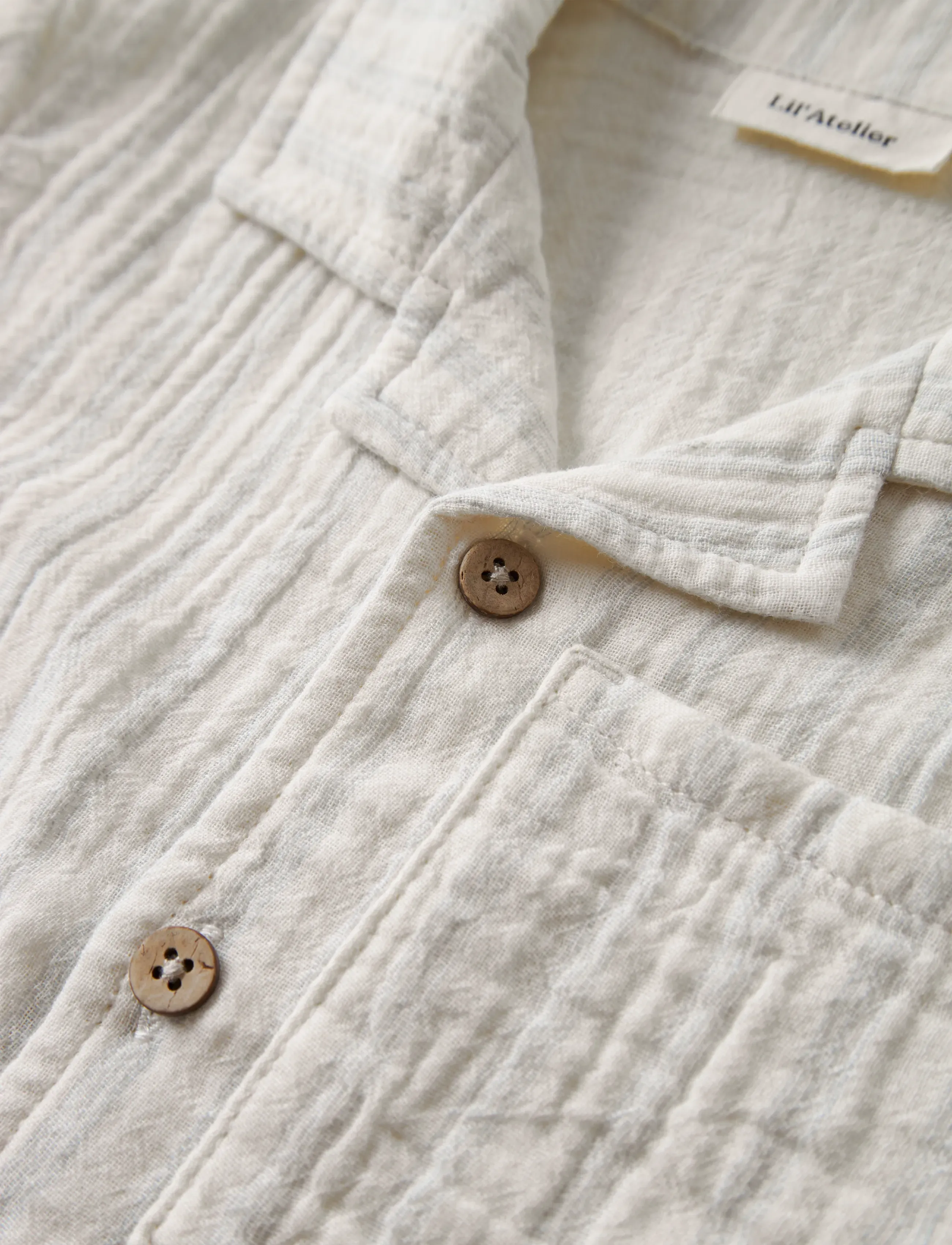 Lil'Atelier - NMMHAGI SS LOOSE SHIRT LIL - short-sleeved shirts - coconut milk - 3