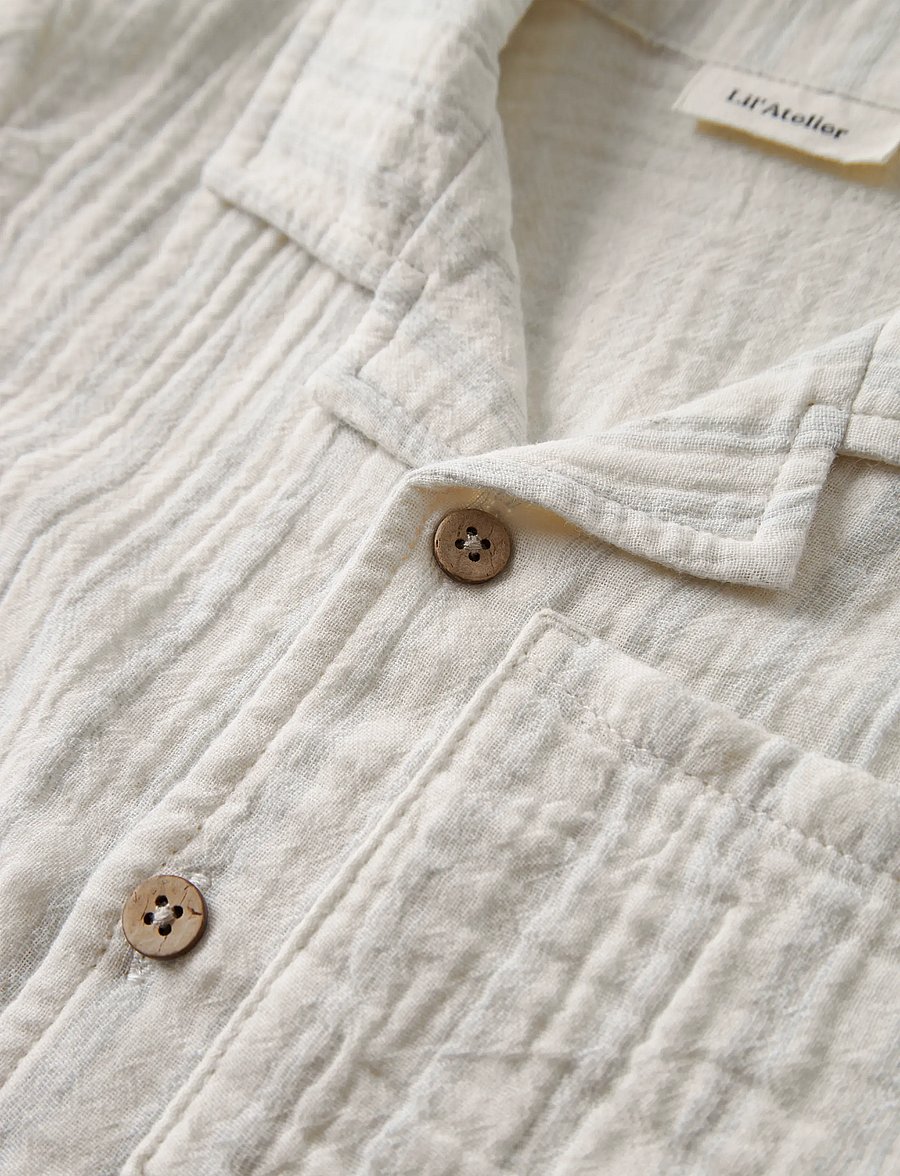 Lil'Atelier - NMMHAGI SS LOOSE SHIRT LIL - krekli ar īsām piedurknēm - coconut milk - 3