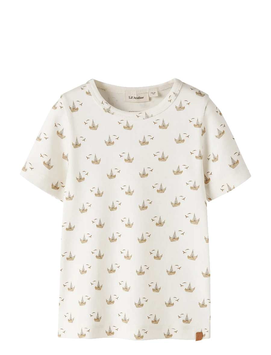 Lil'Atelier - NMMGAYO SOR SS SLIM TOP LIL - krótki rękaw - coconut milk - 0