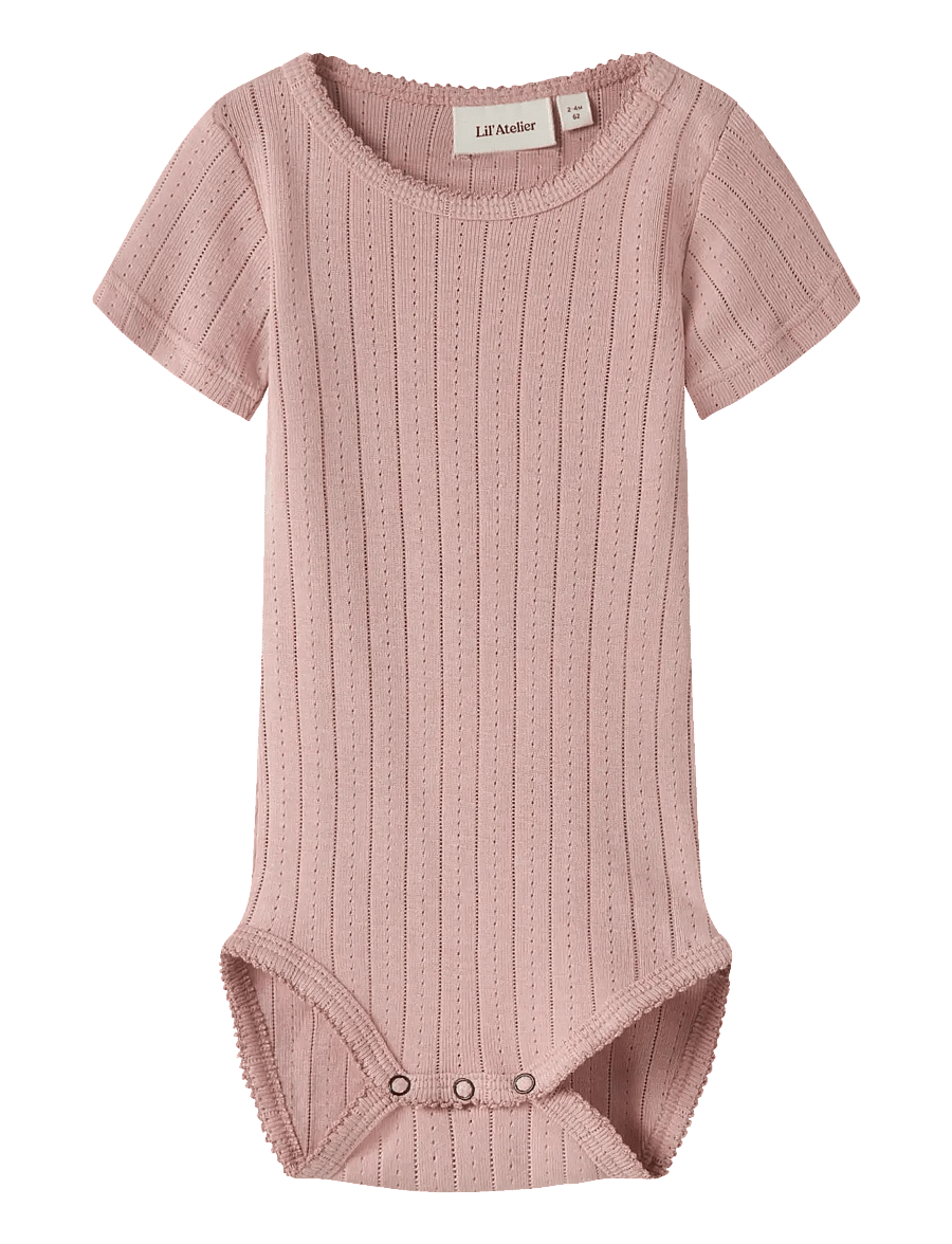 Lil'Atelier - NBFRACHELS SS SLIM BODY LIL - trumpomis rankovėmis - misty rose - 0