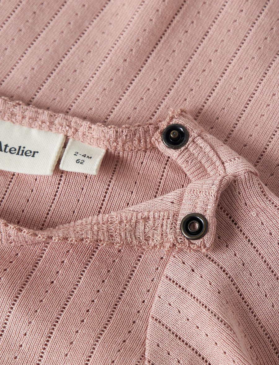 Lil'Atelier - NBFRACHELS SS SLIM BODY LIL - trumpomis rankovėmis - misty rose - 2