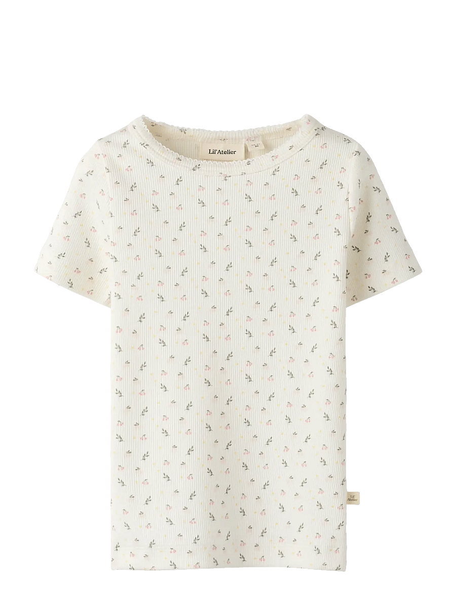 Lil'Atelier - NMFGAGO SS SLIM TOP LIL NOOS - lyhythihaiset t-paidat - coconut milk - 1