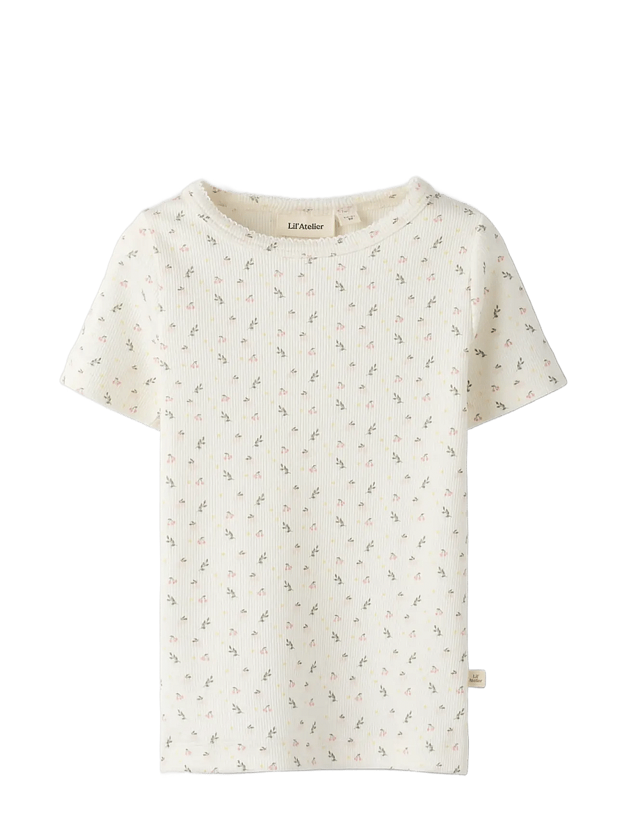 Lil'Atelier - NMFGAGO SS SLIM TOP LIL NOOS - lyhythihaiset t-paidat - coconut milk - 3