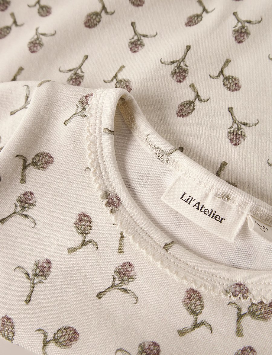 Lil'Atelier - NMFGAYO SIG LS SLIM TOP LIL - långärmade t-shirts - turtledove - 2