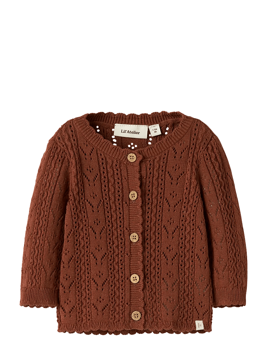 Lil'Atelier - NBFKAJSA KAS LS KNIT CARD LIL - cardigans - maple syrup - 0