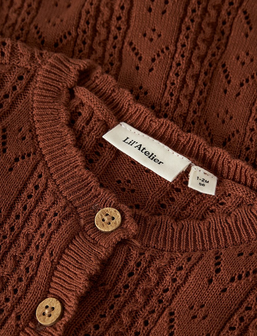 Lil'Atelier - NBFKAJSA KAS LS KNIT CARD LIL - cardigans - maple syrup - 4