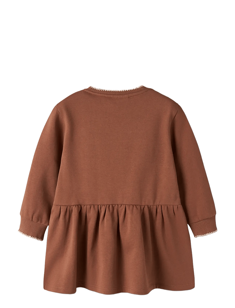 Lil'Atelier - NMFKILANO RUJ LS LOOSE SWEAT DRESS LIL - langärmelige babykleider - maple syrup - 2
