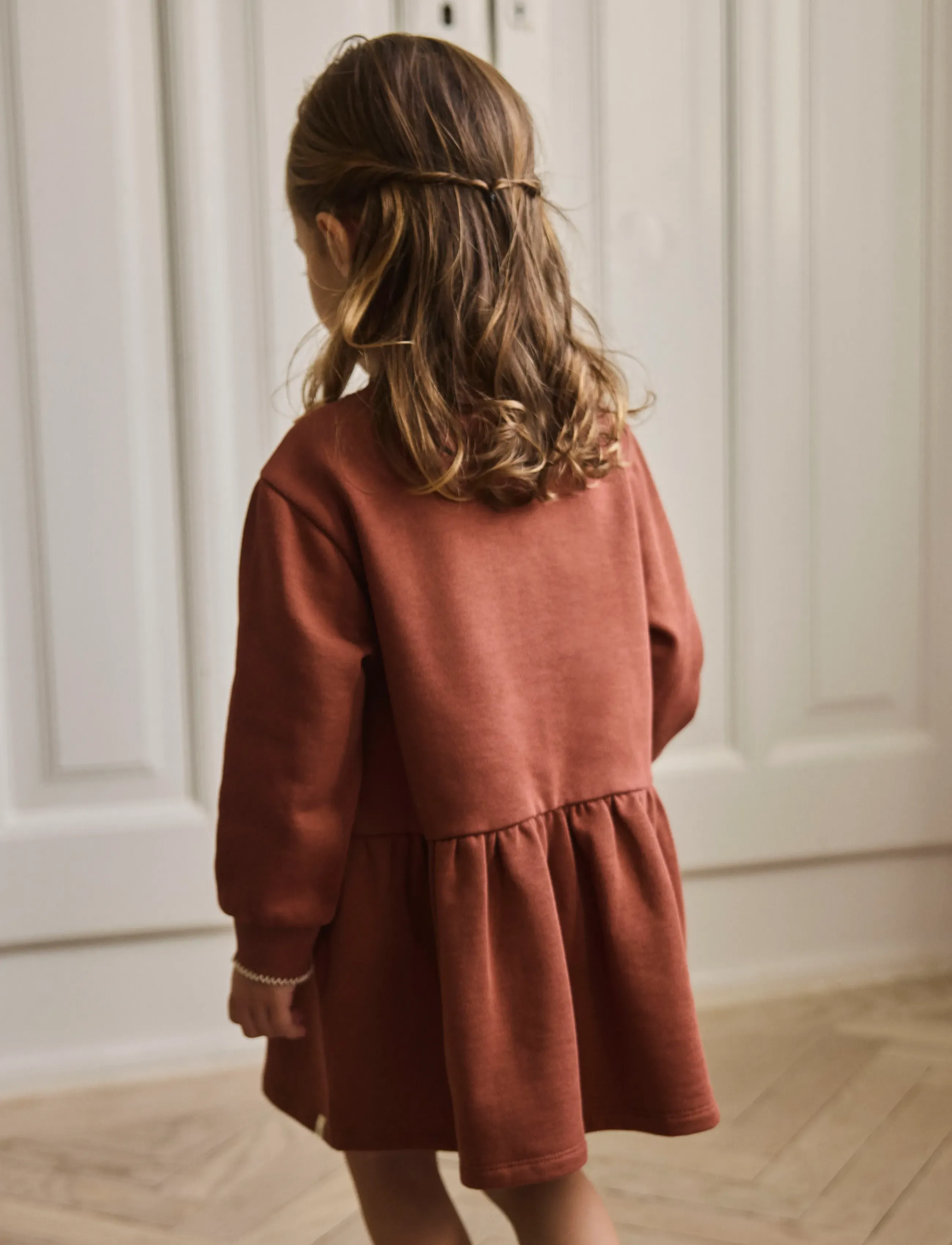 Lil'Atelier - NMFKILANO RUJ LS LOOSE SWEAT DRESS LIL - long-sleeved baby dresses - maple syrup - 3