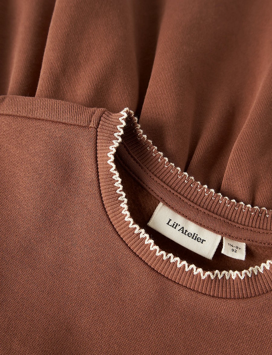 Lil'Atelier - NMFKILANO RUJ LS LOOSE SWEAT DRESS LIL - langärmelige babykleider - maple syrup - 4