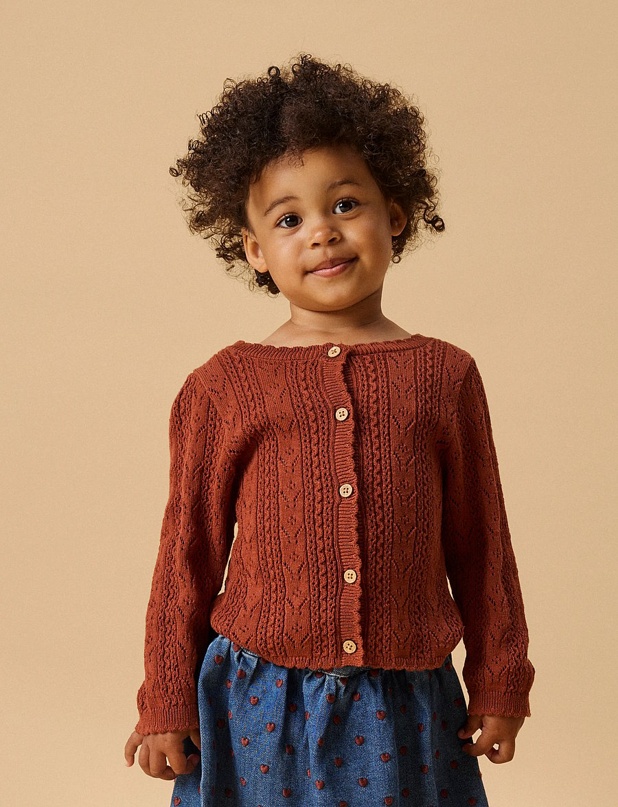 Lil'Atelier - NMFKAJSA KAS LS KNIT CARD LIL - cardigans - maple syrup - 0
