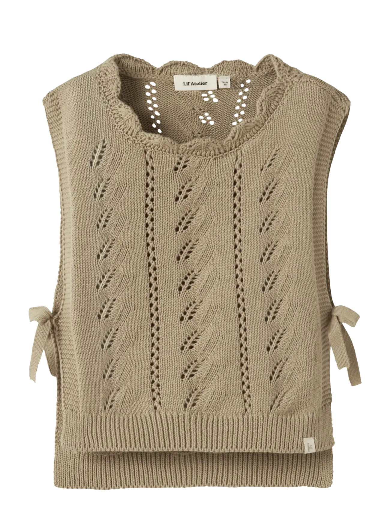 LIL'ATELIER Nmfleou Sl Knit Vest Lil Beige - 110 - Kinder