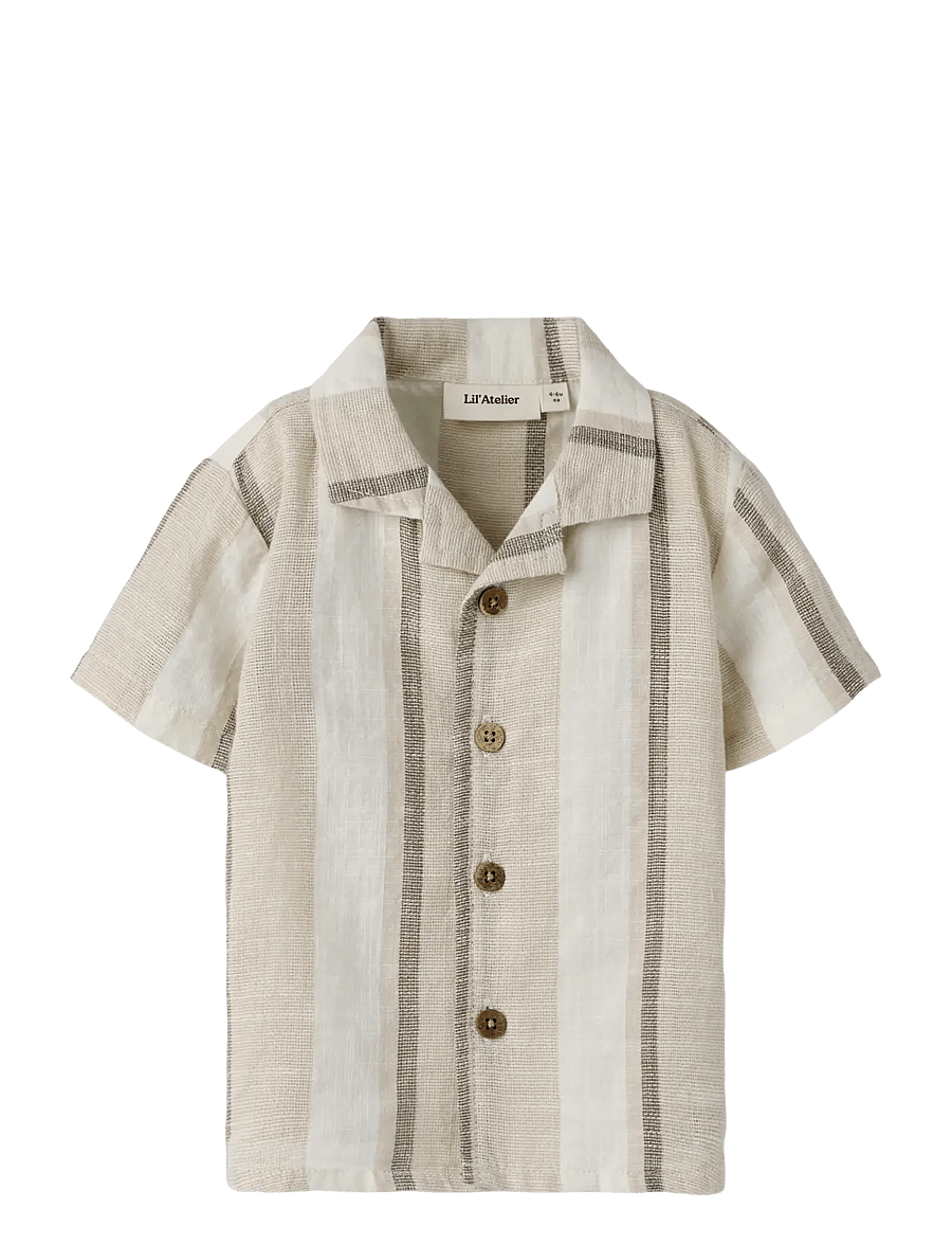 Lil'Atelier - NBMFIBERT SS LOOSE SHIRT LIL - overhemden met korte mouwen - coconut milk - 0