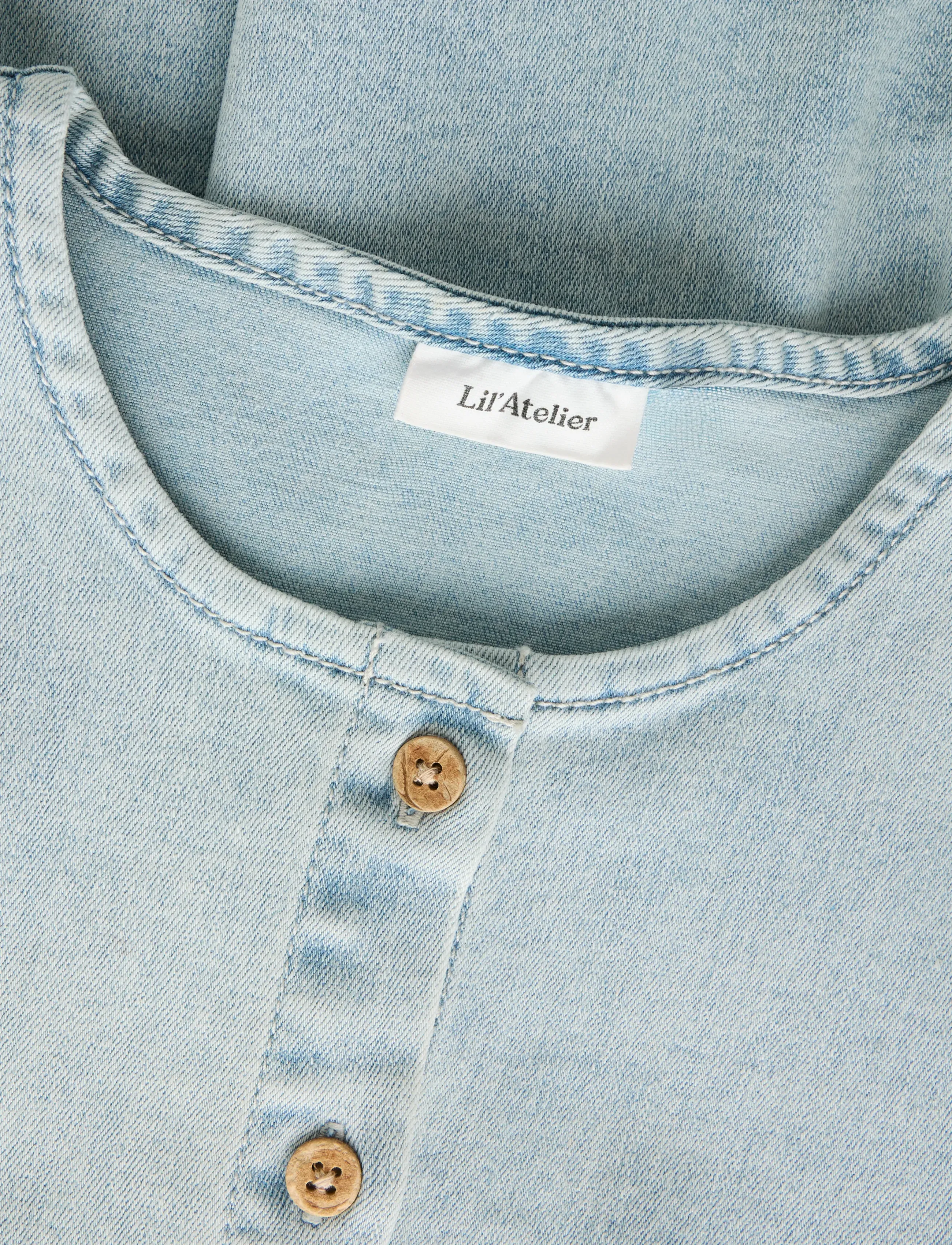 Lil'Atelier - NMFFRANCES SS DRESS 7722-FN LIL - kortærmede hverdagskjoler - light blue denim - 2