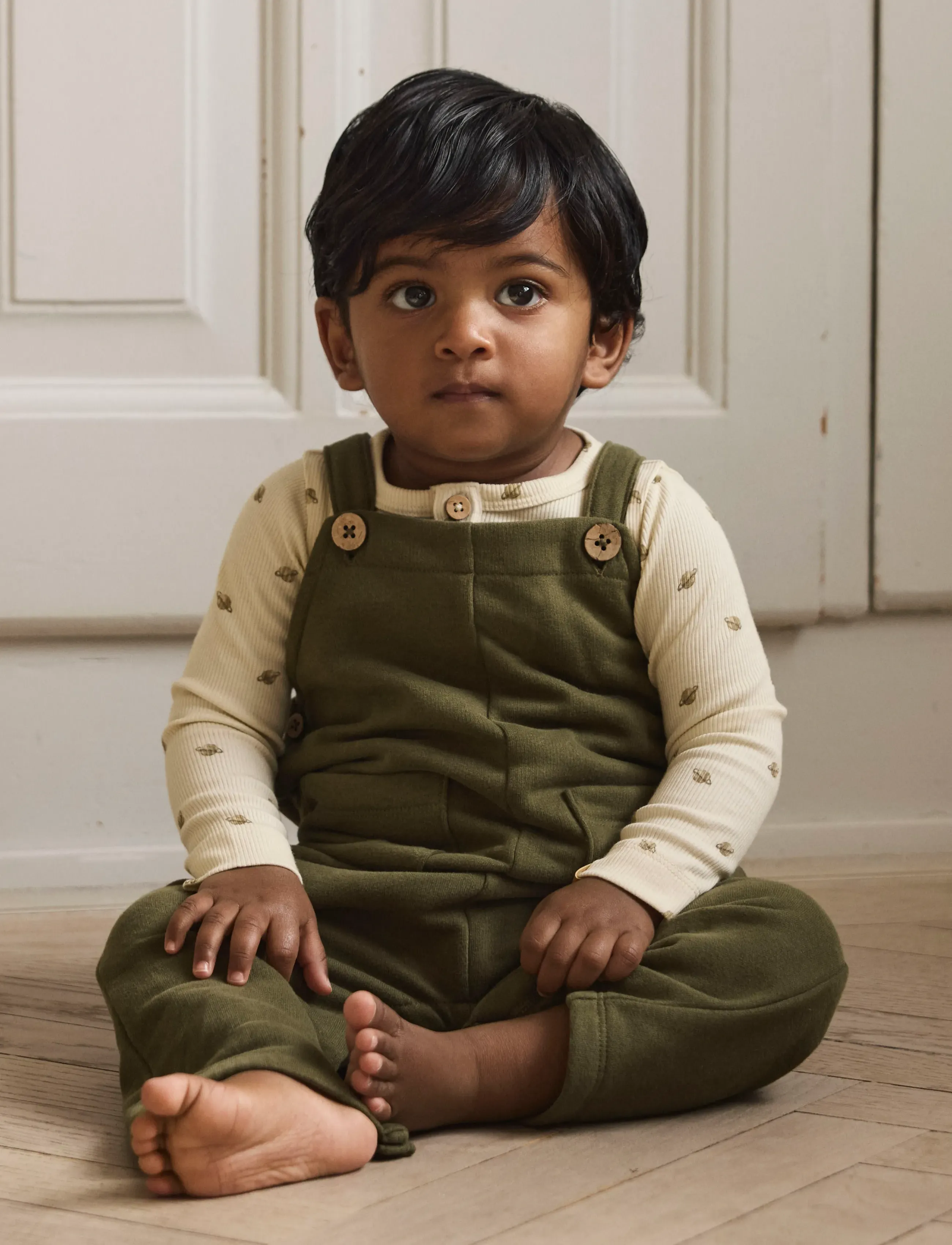 Lil'Atelier NBMILONDON RAN LOOSE SWEAT OVERALL LIL - Jumpsuits - WINTER MOSS / khaki/green