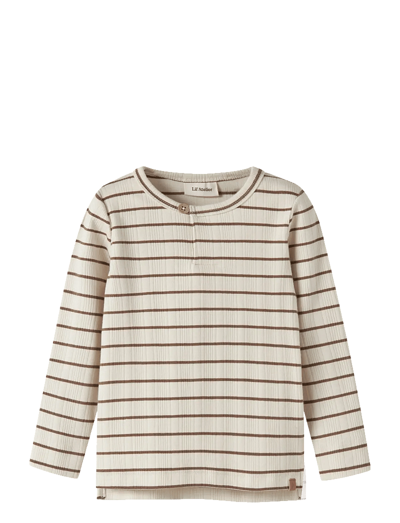 Lil'Atelier - NMMKABY LS SLIM TOP LIL - langærmede t-shirts - turtledove - 0