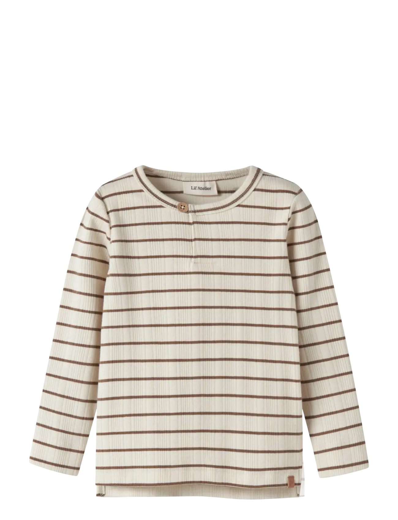 Lil'Atelier NMMKABY LS SLIM TOP LIL - Toppe og t-shirts - TURTLEDOVE / cream