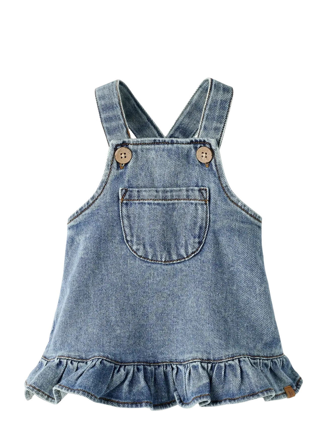 Lil'Atelier Nbfkarole Dnm Skirtall 2433-Cj Lil, Børn, Flæse Denim Overall Kjole, Blå, Str: 62