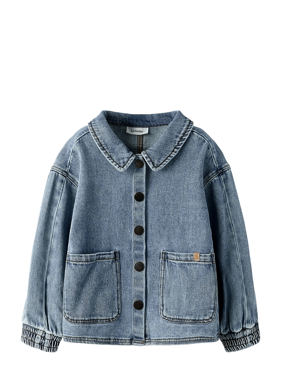 Lil'Atelier - NMFKAROLE LS DNM SHIRT 2433-CJ LIL - pikkade varrukatega särgid - medium blue denim - 0
