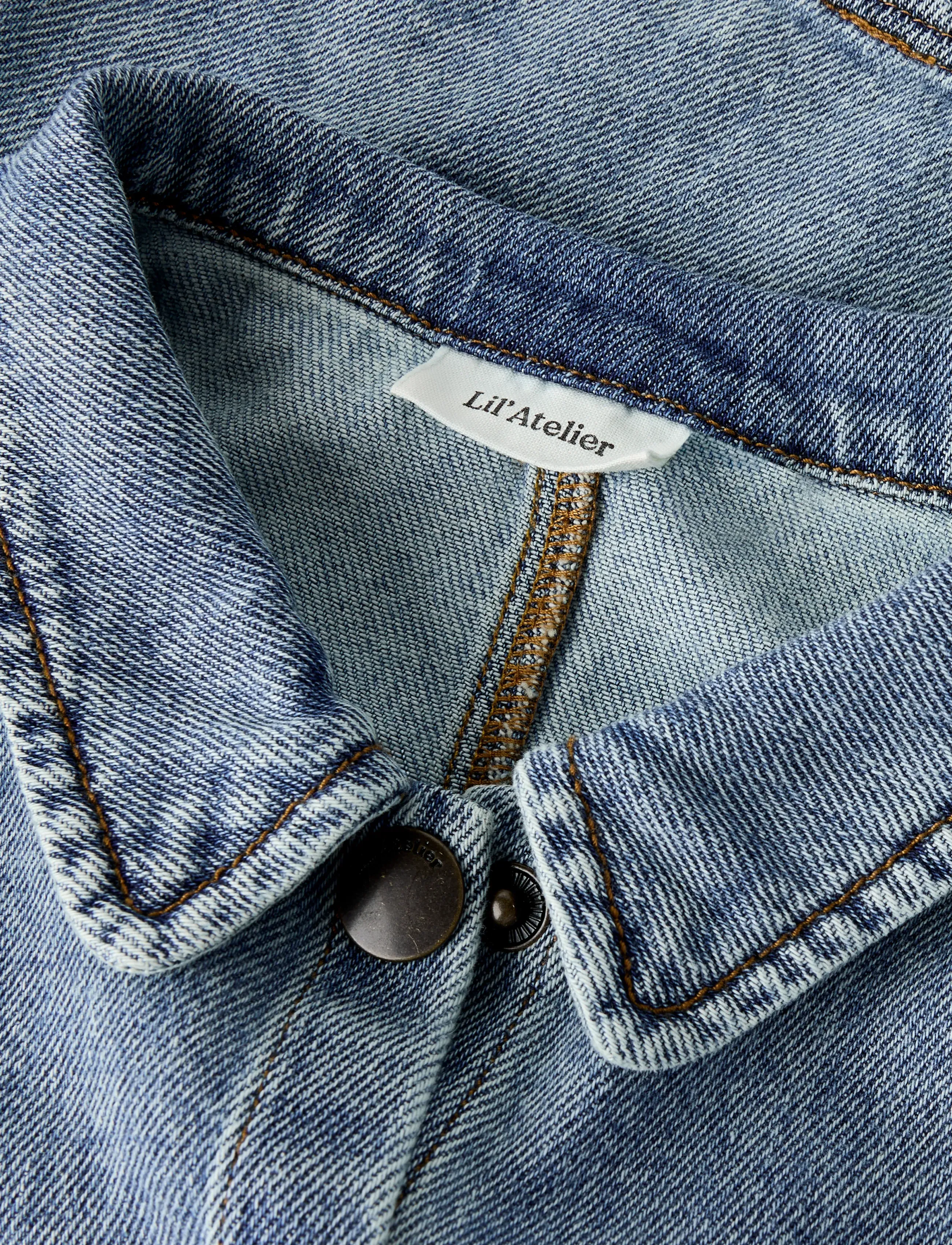 Lil'Atelier - NMFKAROLE LS DNM SHIRT 2433-CJ LIL - long-sleeved shirts - medium blue denim - 2