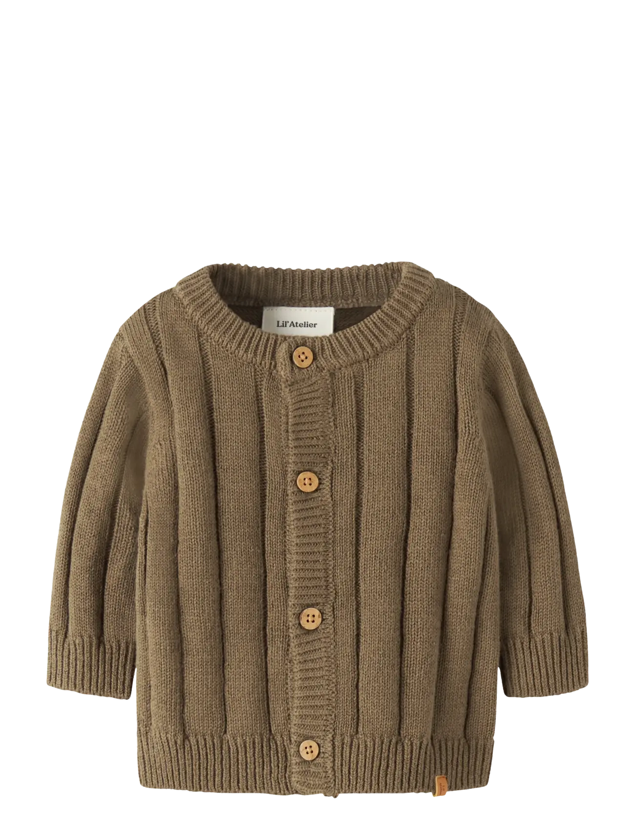 Lil'Atelier Nbmlomon Ls Knit Card Lil, 86, Knitwear, Khakigrün - Cardigans, Kinder