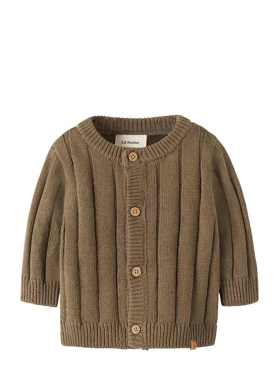 Lil'Atelier - NBMLOMON LS KNIT CARD LIL - cardigans - kangaroo - 0