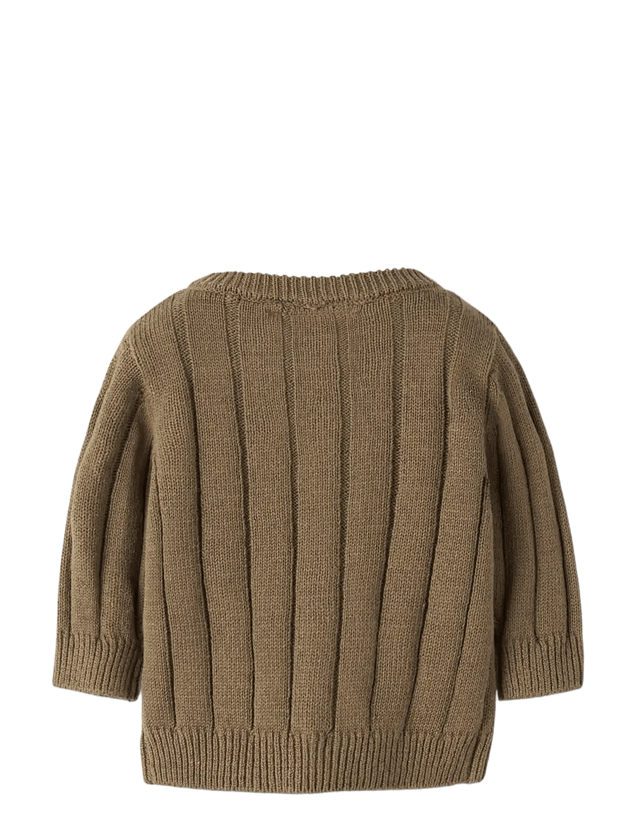 Lil'Atelier - NBMLOMON LS KNIT CARD LIL - cardigans - kangaroo - 1