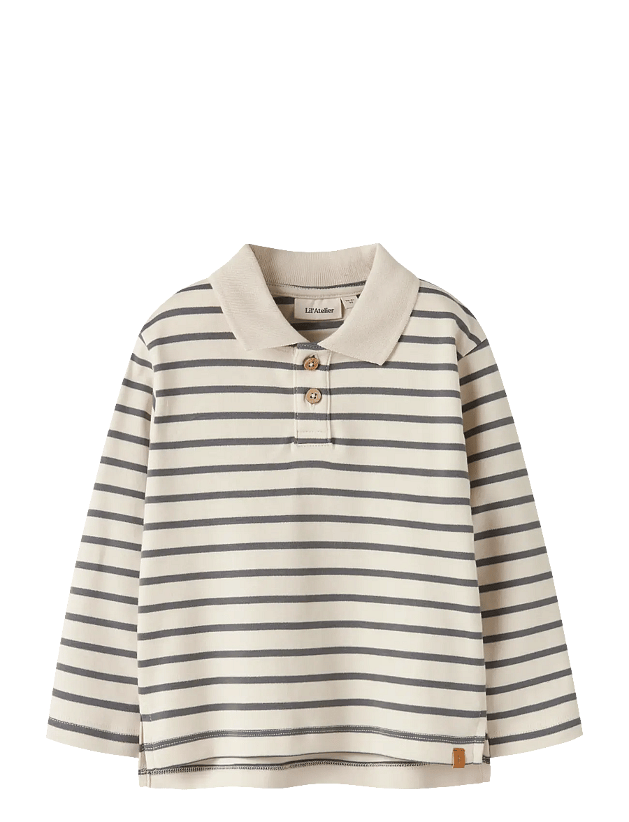 Lil'Atelier - NMMLIMIA LS LOOSE POLO TOP LIL - langärmelig poloshirt - turtledove - 0