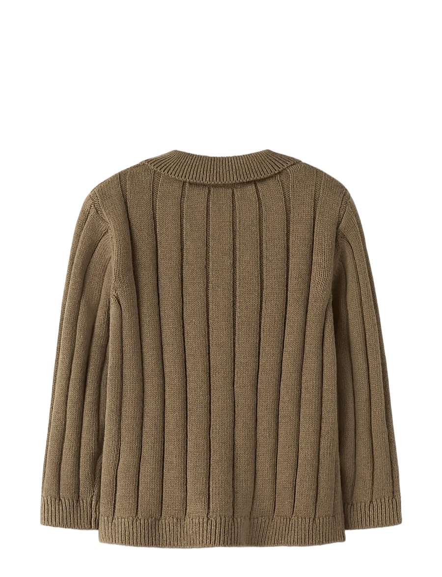 Lil'Atelier - NMMLOMON LS LOOSE KNIT POLO LIL - långärmade pikéer - kangaroo - 2
