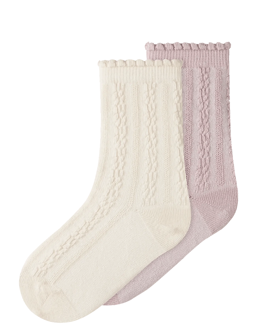 Lil'Atelier - NMFKENDRA 2P SOCK LIL - turtledove - 0