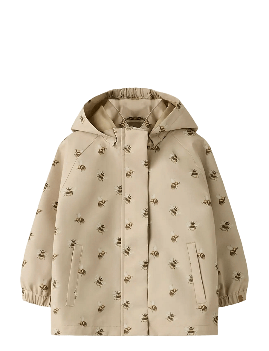 Lil'Atelier - NMNLAMINT JACKET AOP FO LIL - kurtki przeciwdeszczowe - safari - 0
