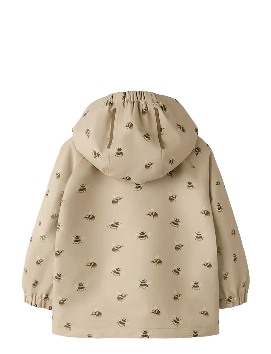 Lil'Atelier - NMNLAMINT JACKET AOP FO LIL - vihmajoped - safari - 1