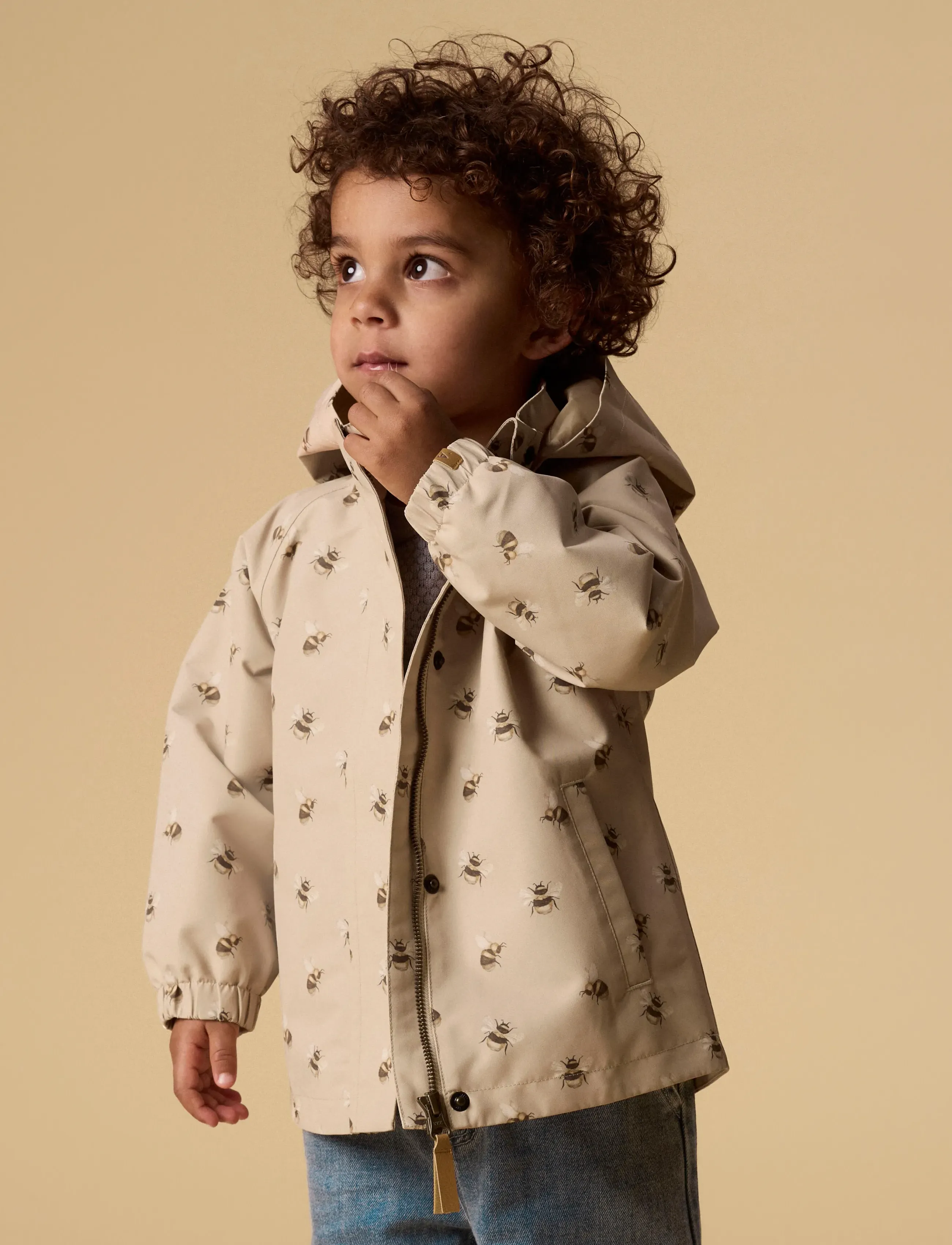 Lil'Atelier - NMNLAMINT JACKET AOP FO LIL - kurtki przeciwdeszczowe - safari - 3