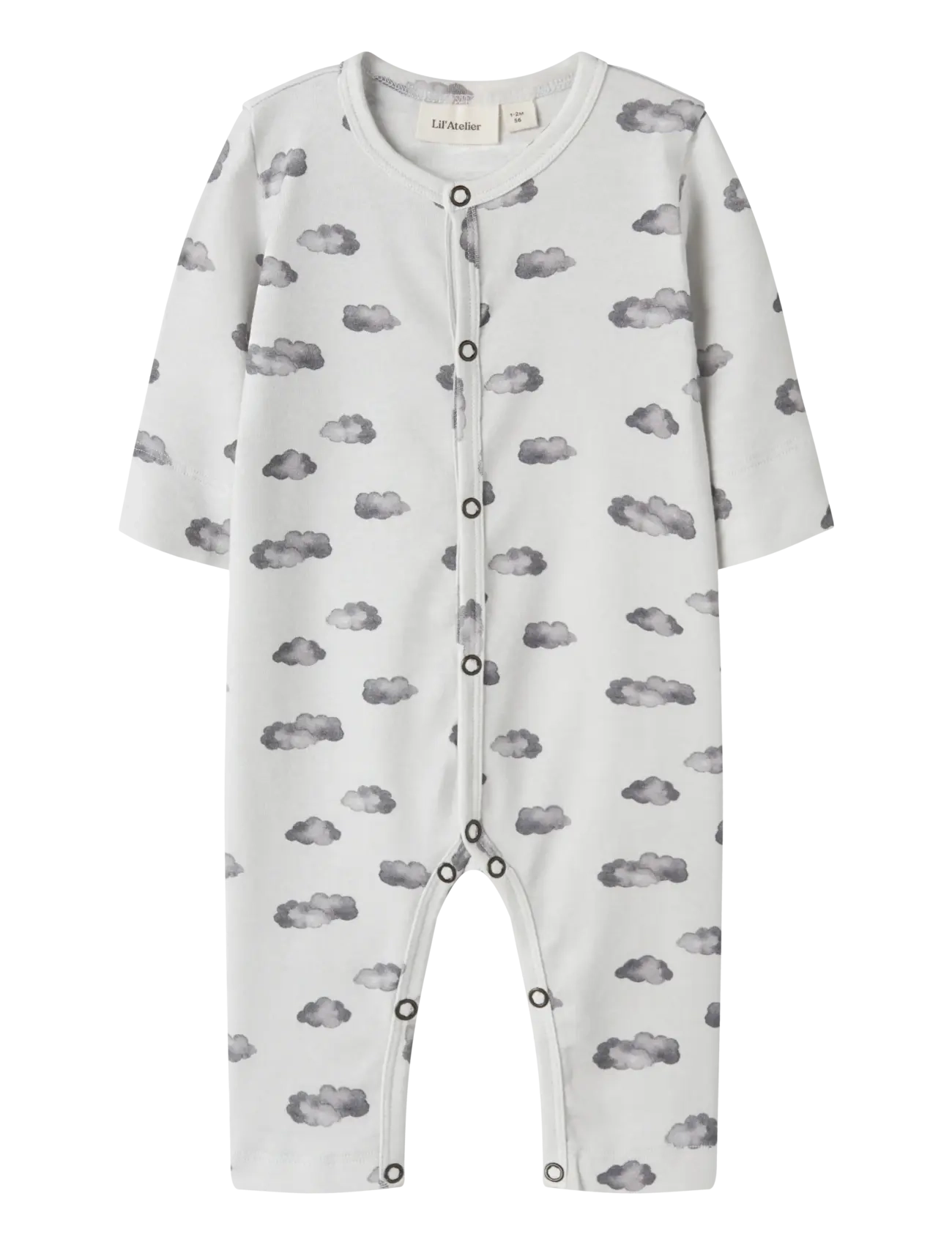 Lil'Atelier Nbmgio Ls Nightsuit Lil, Børn, Langærmet Baby Nattdragt, Grå, Str: 86