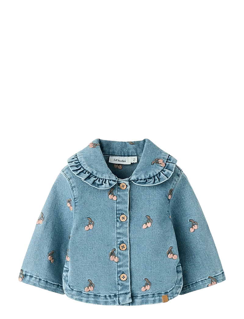 Lil'Atelier - NBFDEVA LOOSE DNM EMB JACKET 2024-ES LIL - teksa ja velvet - medium blue denim - 1