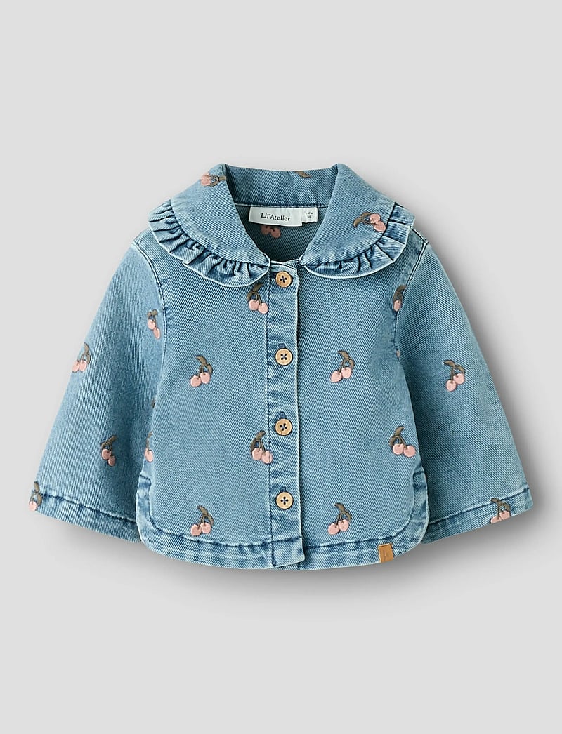 Lil'Atelier - NBFDEVA LOOSE DNM EMB JACKET 2024-ES LIL - teksa ja velvet - medium blue denim - 0