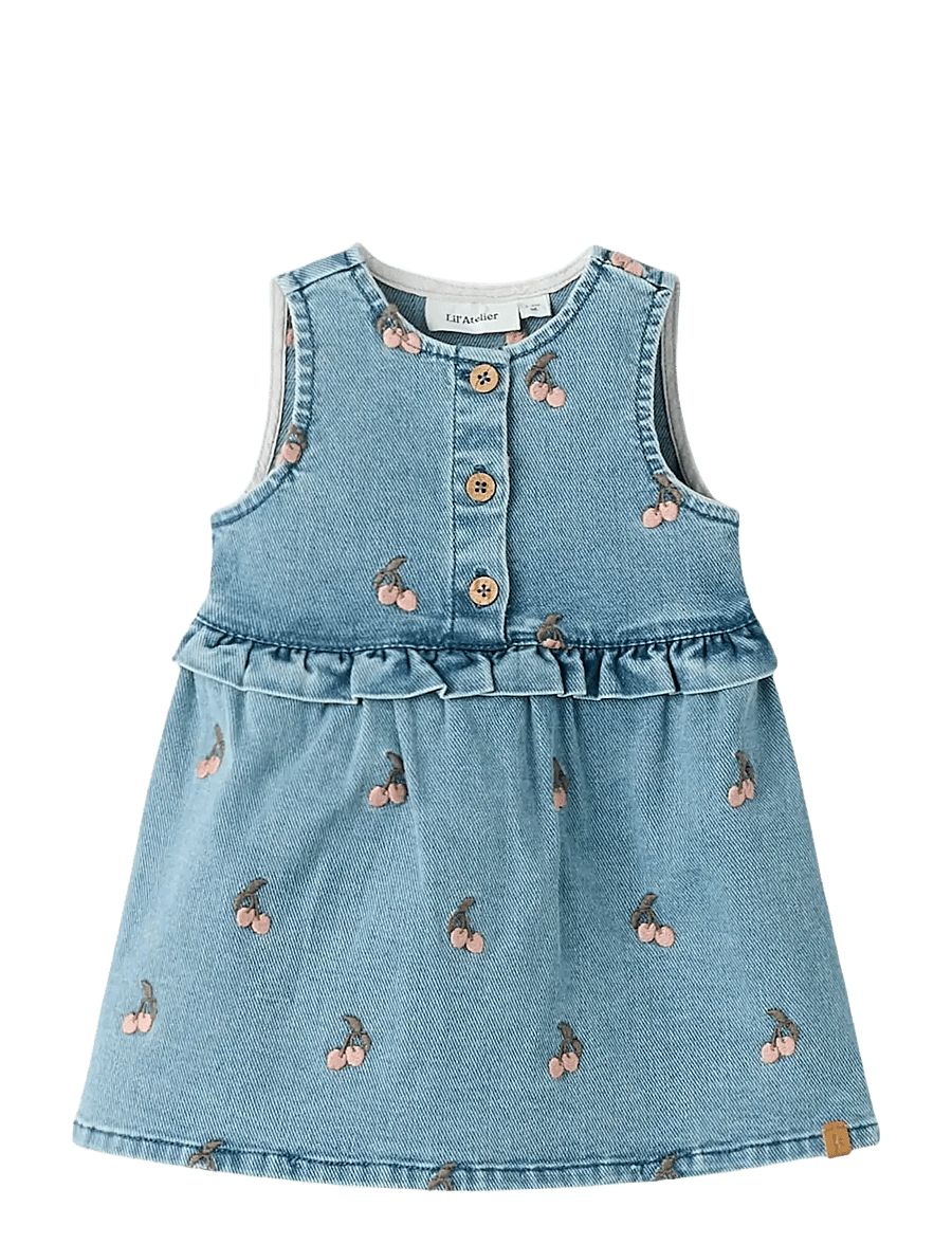 Lil'Atelier - NBFDEVA DNM EMB SPENCER 2024-ES LIL - Ärmlösa babyklänningar - medium blue denim - 1